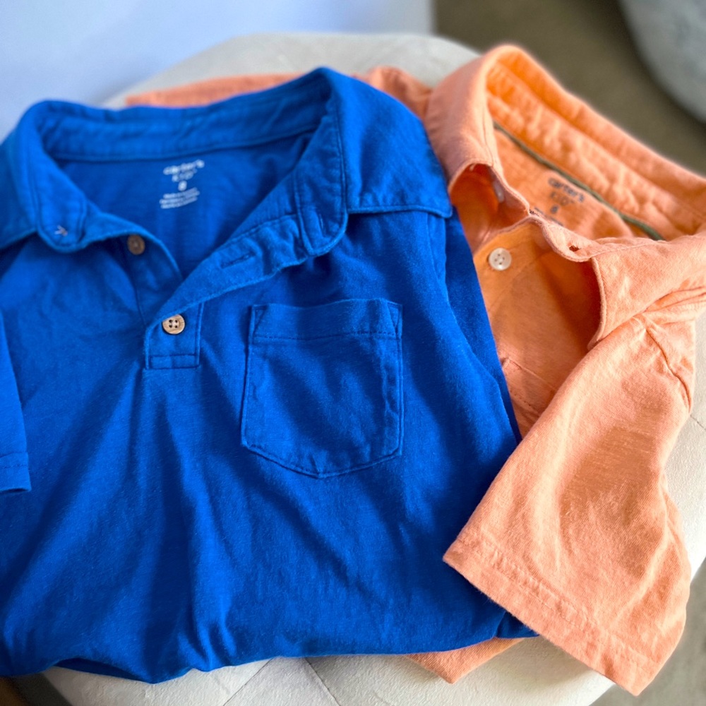 Bundle of 2 Carters boys polos in blue and orange!